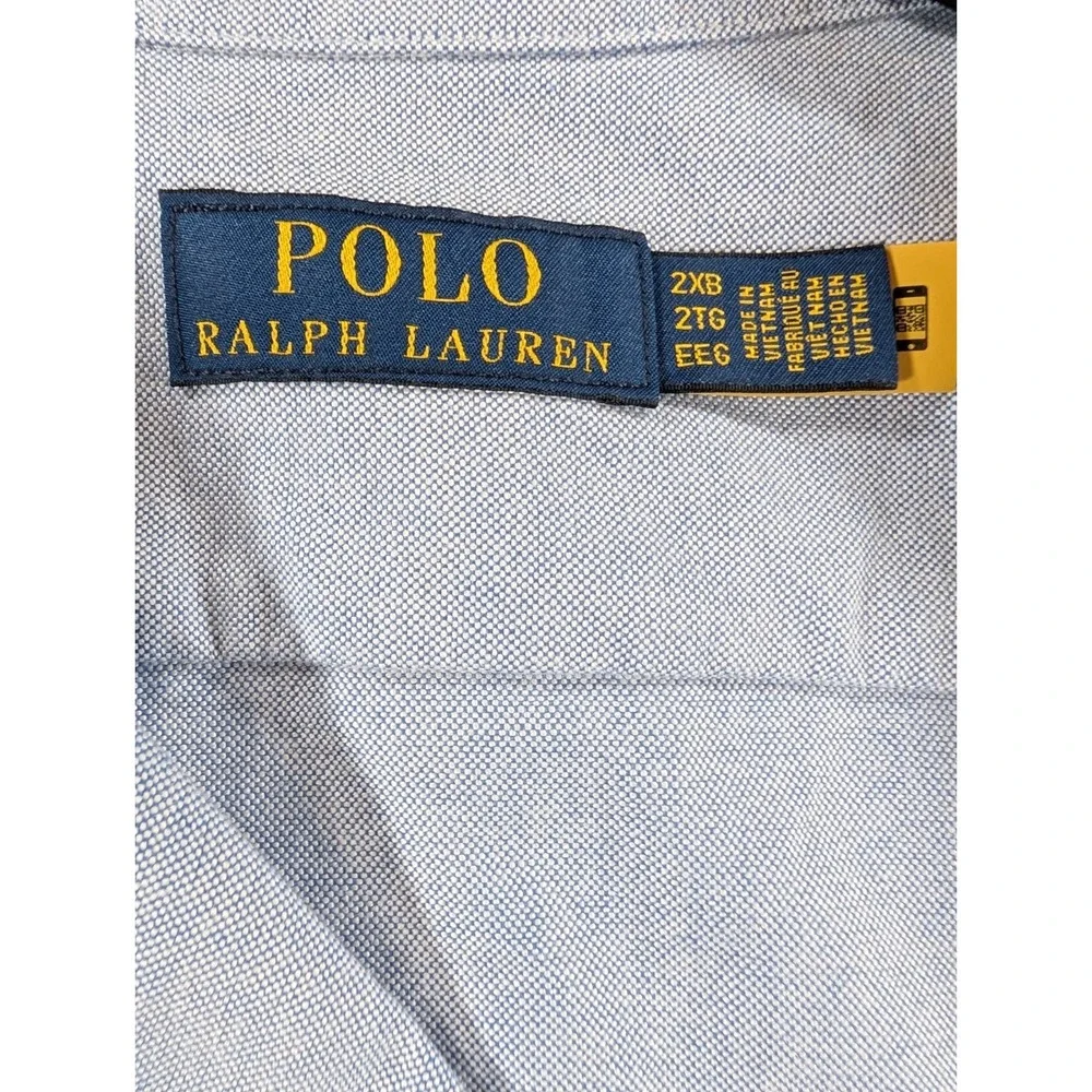 Polo Ralph Lauren Big & Tall 3XLT Oxford Camp Shirt Light Blue Short Sleeve